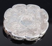 Lot 3184 - A Victorian silver vinaigrette, of lobed form...