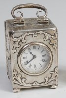 Lot 3188 - A late Victorian silver minuet carriage clock,...