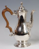 Lot 3196 - A George III silver pedestal coffee pot, of...
