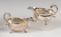 Lot 3206 - A pair of late Victorian silver sauceboats in...