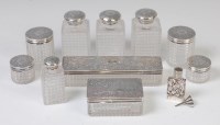 Lot 3213 - A Victorian silver and hobnail-cut glass...