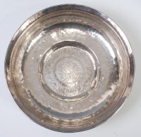 Lot 3214 - A Persian white metal circular table bowl,...