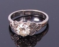 Lot 3239 - An 18ct white gold diamond solitaire ring, the...