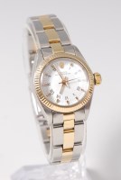 Lot 3254 - A ladies Rolex bi-metal Oyster Perpetual...