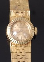 Lot 3257 - A ladies 18ct gold cased Rolex cocktail watch,...
