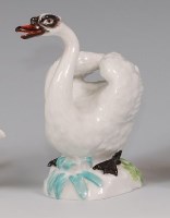 Lot 3123 - A modern Meissen porcelain swan figure, with...