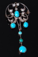 Lot 3267 - A Victorian silver gilt, turquoise and diamond...