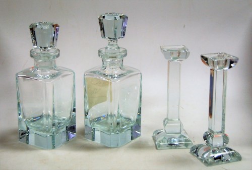 Lot 6 - A Sèvres heavy cut crystal decanter and...