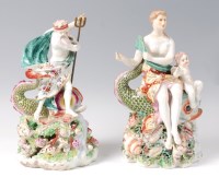 Lot 1085 - A pair of 18th century Derby porcelain figures...
