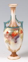 Lot 1092 - A Hadley's Worcester porcelain specimen vase,...