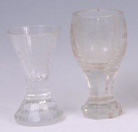 Lot 1107 - A 19th century firing glass, of baluster form...