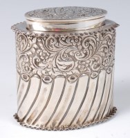 Lot 1138 - A late Victorian silver tea caddy, of oval...