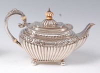 Lot 1140 - A Regency style silver bachelors teapot, of...