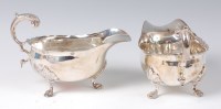 Lot 1141 - A pair of late Victorian silver sauceboats in...