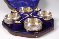 Lot 1142 - A cased set of four late Victorian silver...