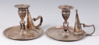 Lot 1148 - A pair of George III silver chambersticks,...