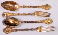 Lot 1153 - Two pairs of Odiot French vermeil...