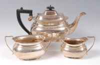 Lot 1154 - A Regency style silver three piece teaset,...