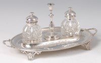 Lot 1162 - A Victorian silver inkstand, of beaded oval...