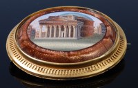 Lot 1217 - A 19th century micro-mosaic brooch, the oval...