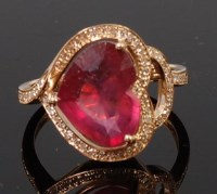 Lot 1250 - A contemporary 14ct yellow gold dress ring,...