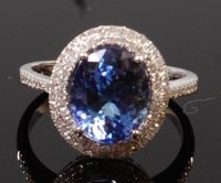 Lot 1252 - A contemporary 14ct gold, tanzanite and...