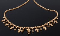 Lot 1266 - An Edwardian 15ct gold and seed pearl set...