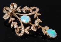 Lot 1271 - An Edwardian style 9ct gold, opal and diamond...