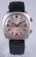 Lot 1282 - A gents steel cased Jaquet-Droz wristwatch,...