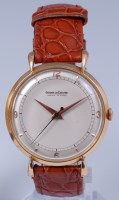 Lot 1284 - A gents 18ct gold Jaeger LeCoultre wristwatch,...