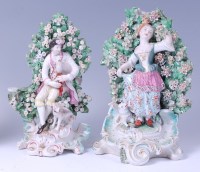 Lot 1087 - A pair of 18th century Derby porcelain bocage...
