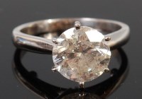 Lot 1302 - A 14ct white gold diamond solitaire ring, the...