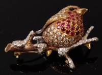 Lot 1316 - An E Wolfe & Co 18ct gold brooch in the form...