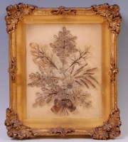 Lot 1366 - An early 19th century hairwork picture, the...