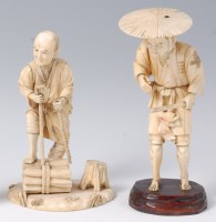 Lot 1388 - A Japanese Meiji period carved ivory okimono...