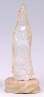 Lot 1404 - A Chinese carved rock crystal figure of...