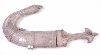 Lot 1408 - A Yemeni jambiya knife and scabbard, having...