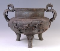 Lot 1410 - A Chinese bronze jardiniere, in the form of a...