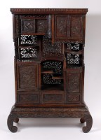 Lot 1425 - A Japanese Meiji period carved softwood...