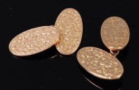 Lot 1244 - A cased pair of Edwardian 9ct gold cufflinks,...