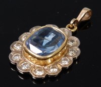 Lot 1312 - An antique sapphire and diamond set pendant,...