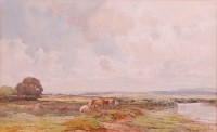 Lot 1486 - Claude Hays (1852-1922) - Marshland scene with...