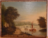 Lot 1495 - Circa 1800 English school - A river landscape...