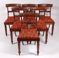 Lot 1539 - A set of six William IV mahogany barback...