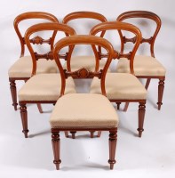 Lot 1551 - A set of six Victorian mahogany balloon back...