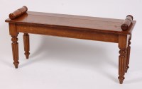 Lot 1560 - A Victorian style oak window seat, on turned,...