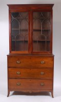 Lot 1578 - A Regency mahogany secretaire bookcase, the...