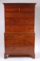 Lot 1590 - A George III mahogany chest-on-chest, the...