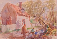 Lot 1466 - Tom W Armes (1894-1963) - A Norfolk cottage,...