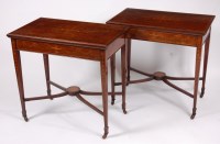 Lot 1555 - A pair of Sheraton Revival rosewood, satinwood...